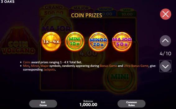 Coin Volcano coin prizes